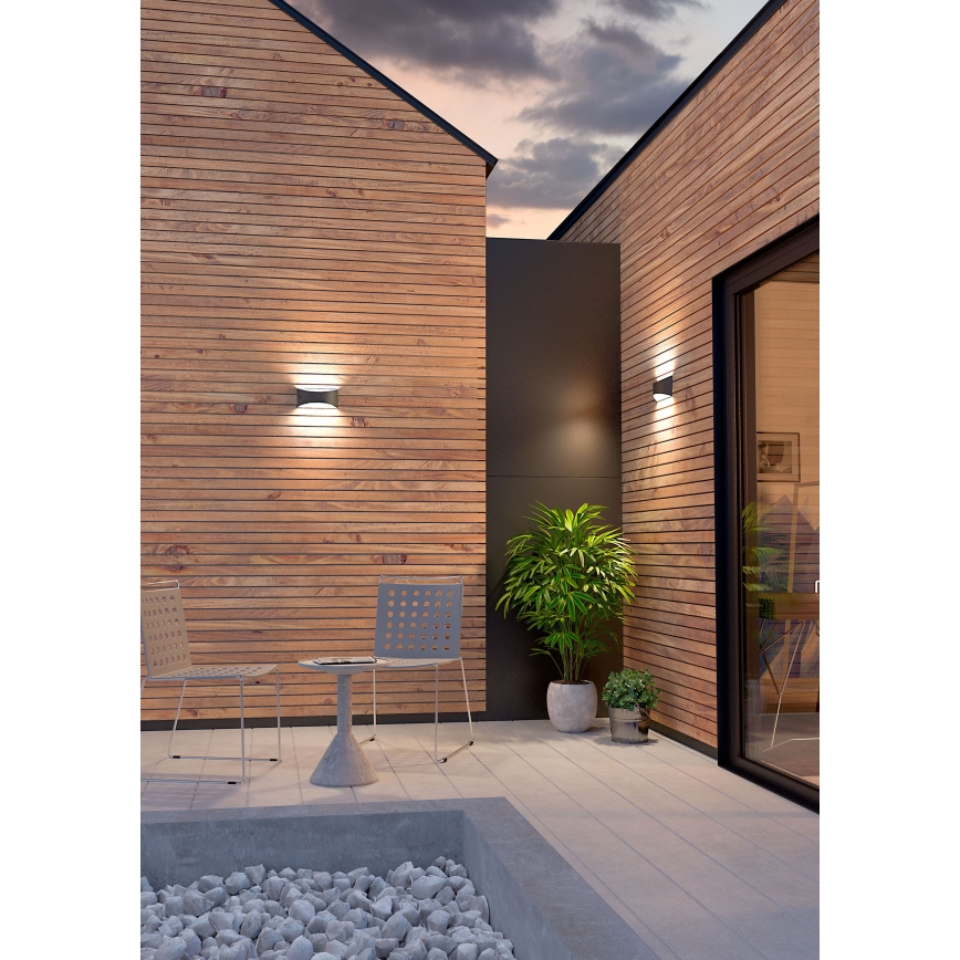 Redo 90126 - Aplică LED de perete pentru exterior AXEL, 7W, 230V, 3000K, IP65, antracit