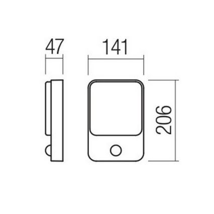 Redo 90132 - Aplică LED pentru exterior COLIN, cu senzor de mișcare și crepuscul, 9W, 230V, 4000K, IP54, alb