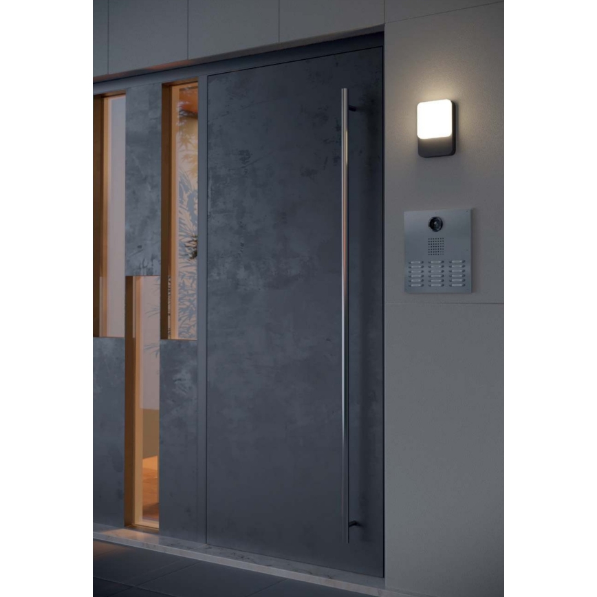 Redo 90133 - Aplică de perete pentru exterior COLIN, LED/9W/230V, 3000K, IP54, antracit, cu senzor de mișcare și de crepuscul