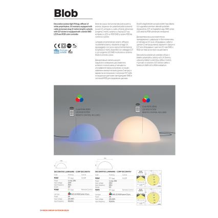 Redo 90169 - Lampă de exterior BLOB 1xE27/23W/230V Ø56 cm IP65 albă