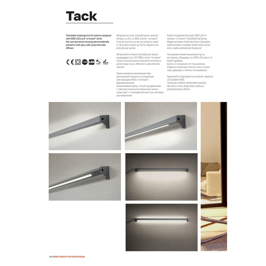 Redo 90242 - Lampă LED de exterior TACK IP65 LED/15W/230V 3000K IP65 antracit