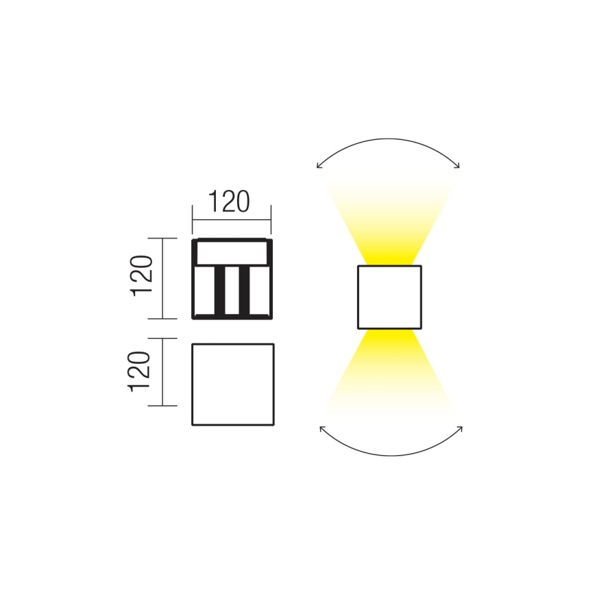 Redo 90294 - Aplică LED de exterior VARY 2xLED/10W/230V 3000K IP54 albă