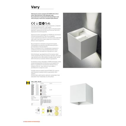 Redo 90302 - Aplica de perete LED VARY pentru exterior, 4 x LED (5 W), 230 V, 3000 K, IP54, antracit