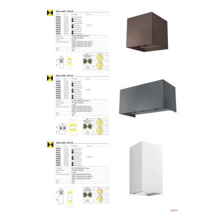Redo 90302 - Aplica de perete LED VARY pentru exterior, 4 x LED (5 W), 230 V, 3000 K, IP54, antracit