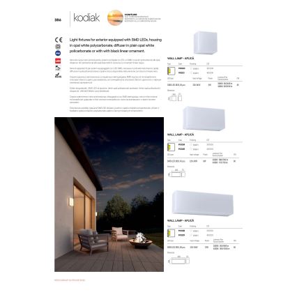 Redo 90325 - Aplica LED de exterior KODIAK, 8W, 230V, 4000K, 20 cm, IP65, alb