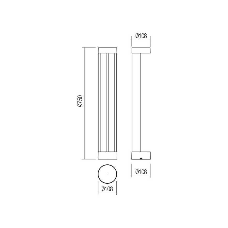 Redo 90365 - Lampă de exterior ZEUS LED/11,5W/230V 3000K 75 cm IP54 antracit