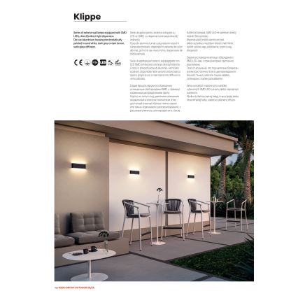 Redo 90453 - Aplică de exterior KLIPPE LED/24W/230V 3000K IP54 maro