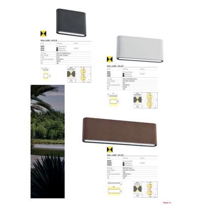 Redo 90453 - Aplică de exterior KLIPPE LED/24W/230V 3000K IP54 maro