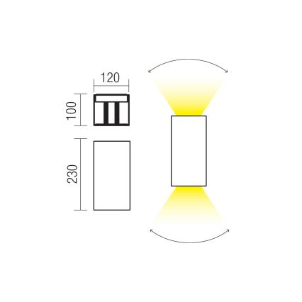 Redo 90552 - Aplica LED de exterior VARY 2xLED/10W/230V 3000K IP54 albă