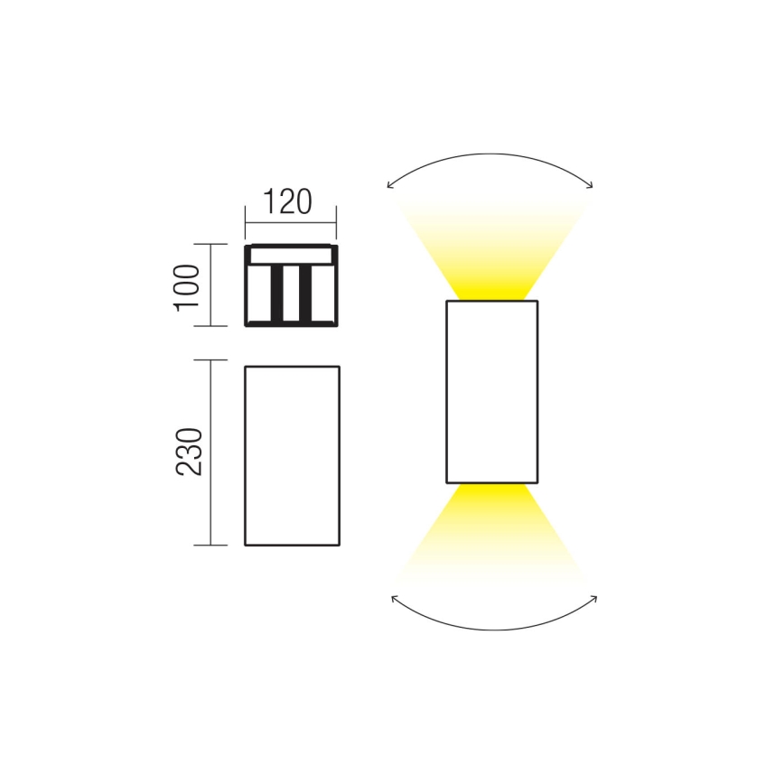 Redo 90552 - Aplica LED de exterior VARY 2xLED/10W/230V 3000K IP54 albă