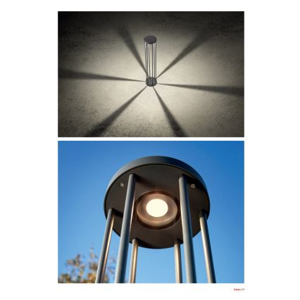 Redo 90577 - Lampă LED de exterior KALEN, 8 W, 230 V, 3000 K, 20 cm, IP65, antracit