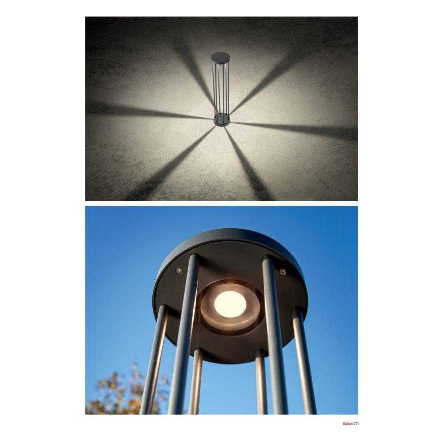 Redo 90578 - Lampă LED de exterior KALEN, 8 W, 230 V, 3000 K, 50 cm, IP65, antracit