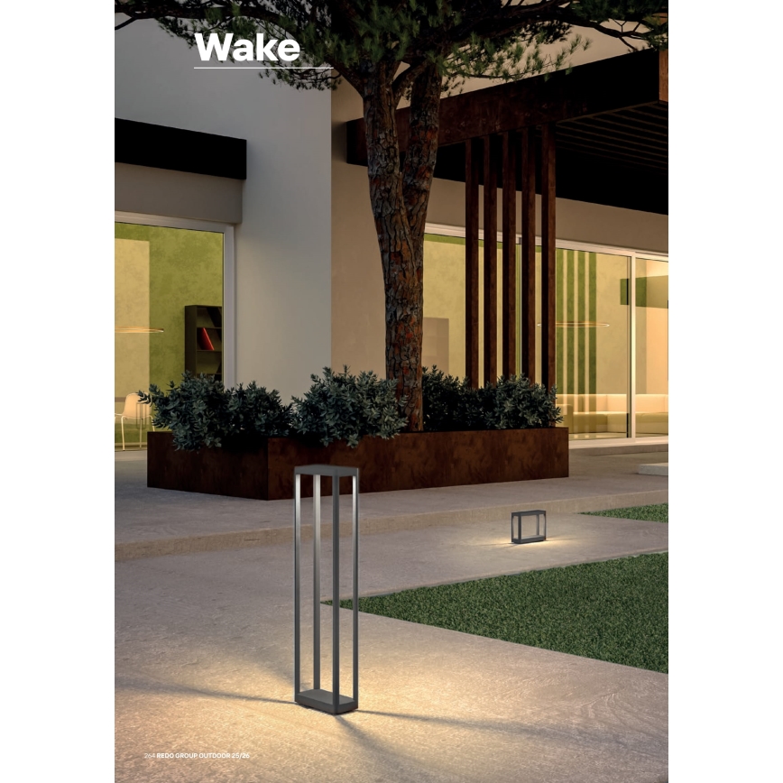 Redo 90582 - Lampă LED de exterior WAKE, 8W, 230V, 3000K, 75 cm, IP65, antracit