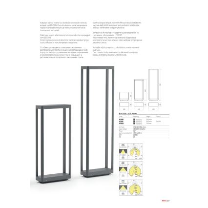 Redo 90582 - Lampă LED de exterior WAKE, 8W, 230V, 3000K, 75 cm, IP65, antracit
