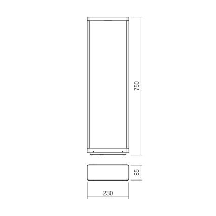 Redo 90582 - Lampă LED de exterior WAKE, 8W, 230V, 3000K, 75 cm, IP65, antracit