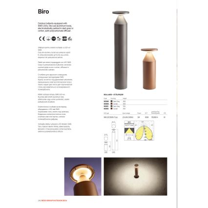 Redo 90591 - Lampă LED de exterior BIRO, 12W/230V, 3000K, 70 cm, CRI 90, IP65, antracit