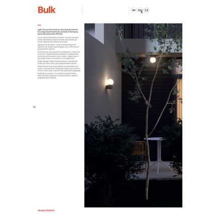 Redo 90643 - Lampă de exterior BULK 1xE27/28W/230V 80 cm IP44 antracit