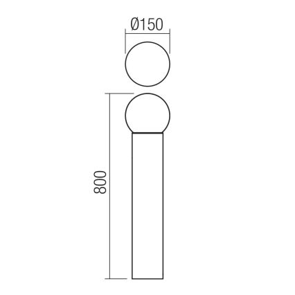 Redo 90643 - Lampă de exterior BULK 1xE27/28W/230V 80 cm IP44 antracit
