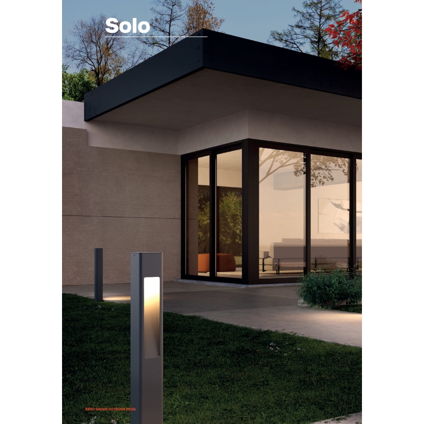 Redo 90672 - Lampă de exterior SOLO, 1 x GU10, 35 W, 230 V, 70 cm, IP65, antracit
