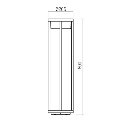 Redo 90676 - Lampă de exterior LED MAX, 15W, 230V, 2700K, 80 cm, IP65, antracit