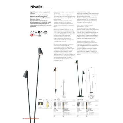 Redo 90705 - Lampă LED de exterior NIVALIS LED/6,8W/230V 3000K 82 cm IP65 antracit