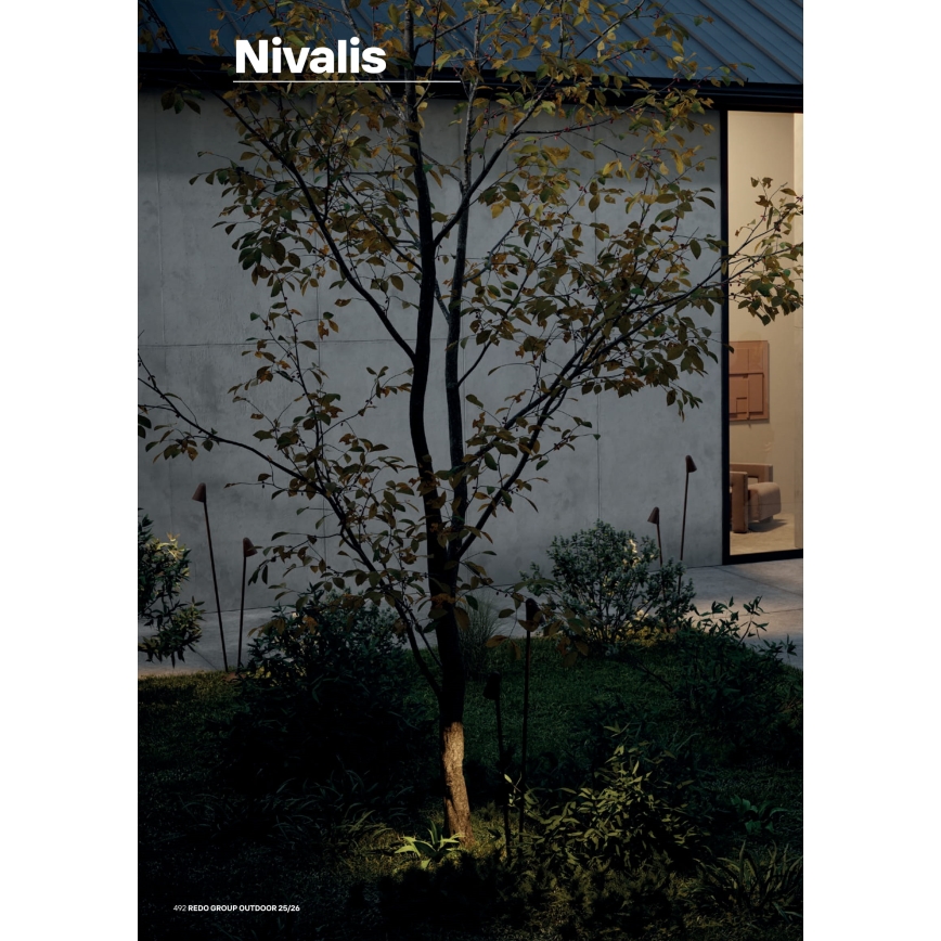 Redo 90712 - Lampă LED de exterior NIVALIS, 2xLED/6,9W/230V, 3000K, 110 cm, IP65, maro