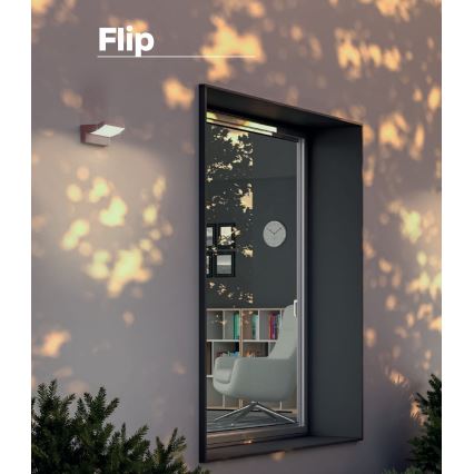 Redo 90716 - Aplica de perete LED pentru exterior FLIP, 40W, 230V, 3000/4000/5000K, CRI 90, IP54, maro