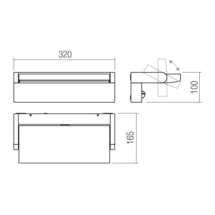 Redo 90716 - Aplica de perete LED pentru exterior FLIP, 40W, 230V, 3000/4000/5000K, CRI 90, IP54, maro