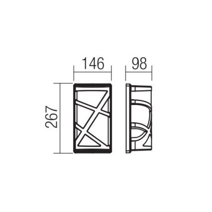 Redo 9097 - Aplică de exterior VORTEX, 1xE27/42W/230V, IP44, maro
