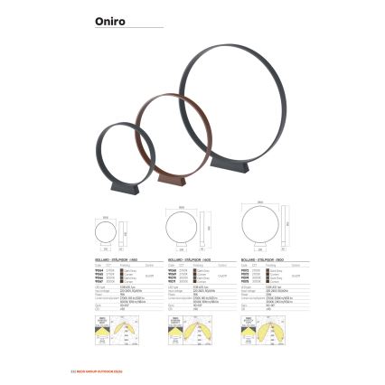 Redo 91066 - Lampă LED de exterior ONIRO LED/15W/230V 3000K 49,5 cm CRI 90 IP65 antracit