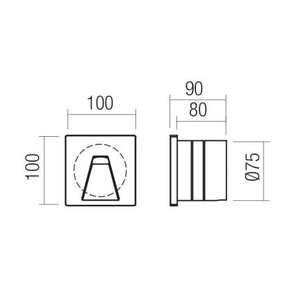 Redo 91196 - Aplica LED de orientare pentru exterior BAST LED/2,5W/230V 3000K CRI 90 IP65 antracit