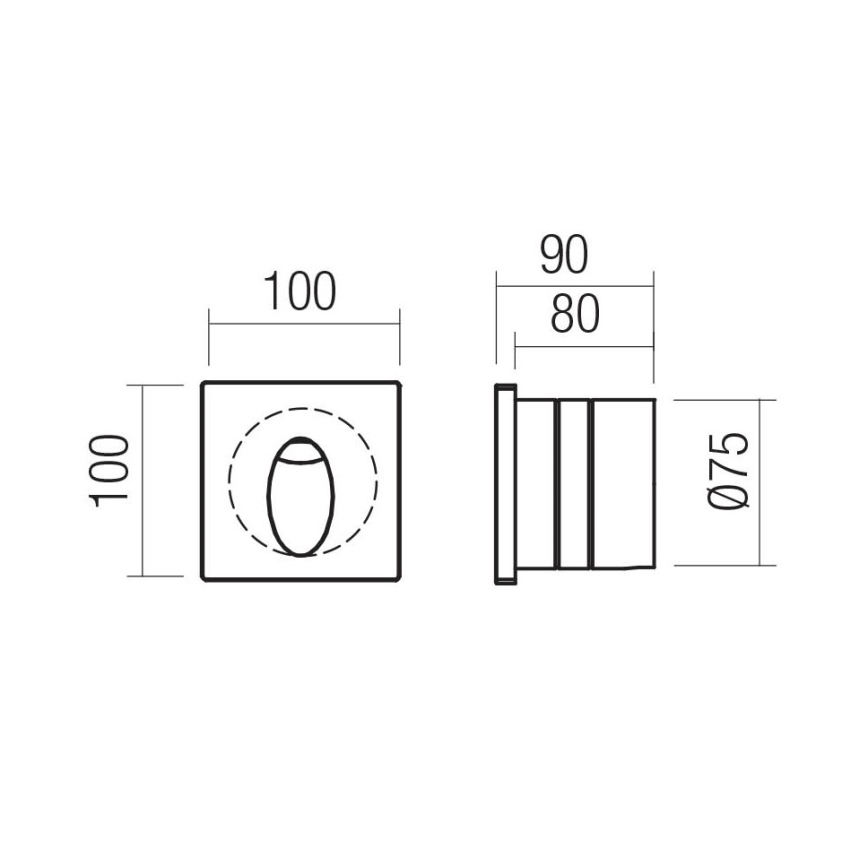 Redo 91199 - Lampă de orientare LED pentru exterior BAST, 2,5 W / 230 V, 3000 K, CRI 90, IP65, gri