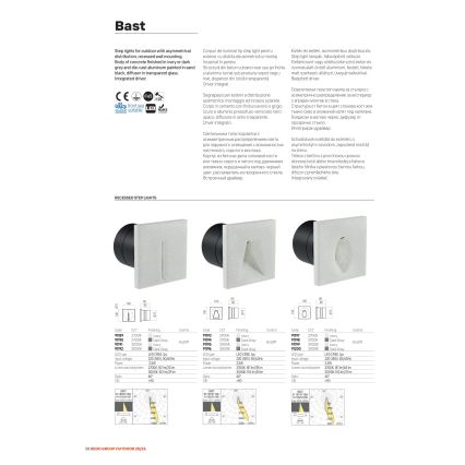 Redo 91200 - Corp de iluminat de orientare LED pentru exterior BAST, 2,5 W/230 V, 3000 K, CRI 90, IP65, antracit