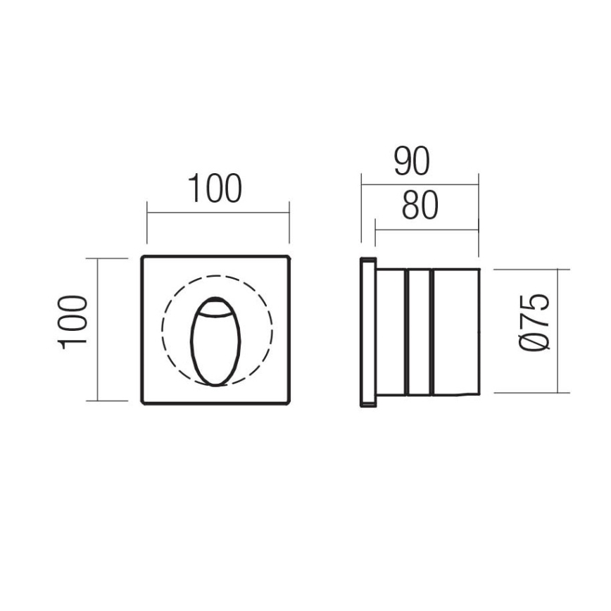Redo 91200 - Corp de iluminat de orientare LED pentru exterior BAST, 2,5 W/230 V, 3000 K, CRI 90, IP65, antracit