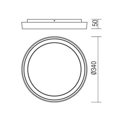 Redo 9184 - Plafonieră LED de exterior BEZEL LED/30W/230V Ø 34 cm IP54 antracit