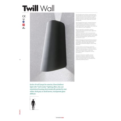 Redo 9536 - Aplica de exterior TWILL LED/11W/230V IP65