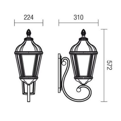 Redo 9656 - Lampă de perete pentru exterior ESSEN 1xE27/70W/230V IP44 maro/patină