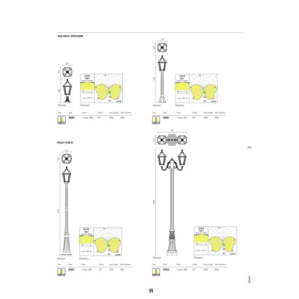 Redo 9662 - Lampă de exterior ESSEN 1xE27/70W/230V 221,5 cm IP44 maro/patină