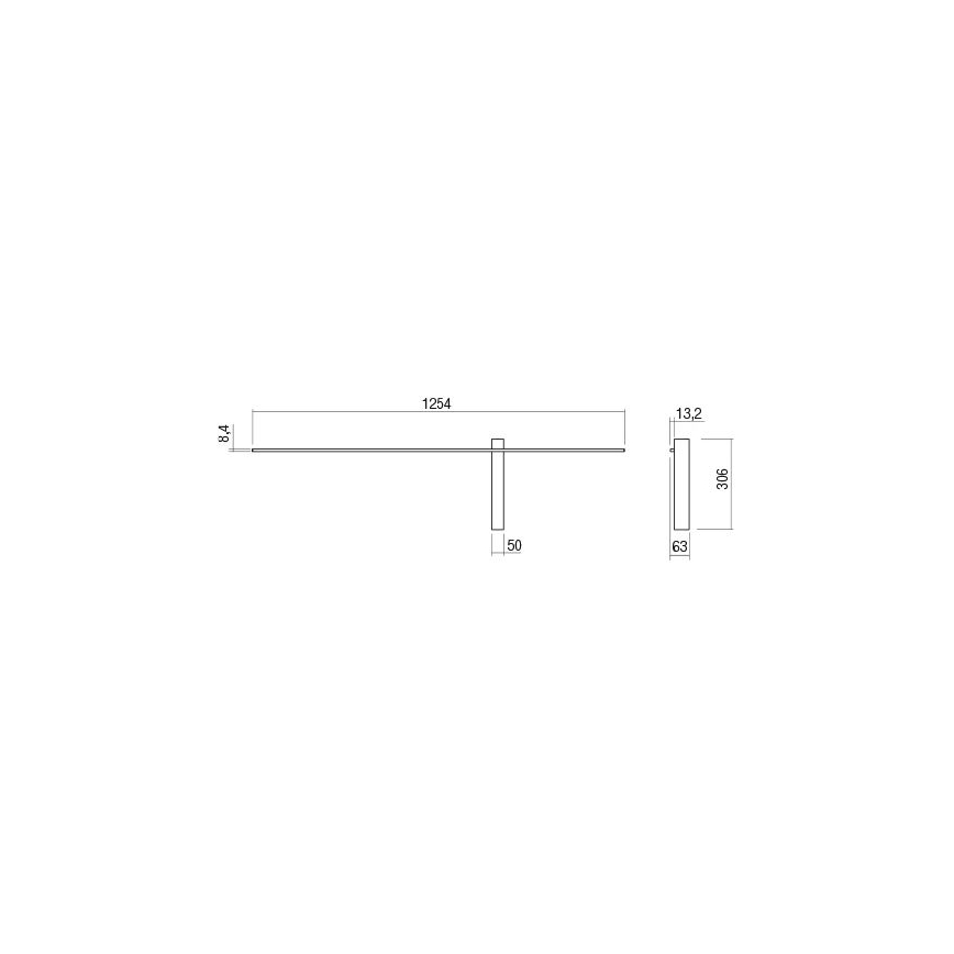 Redo 01-2201 - Aplică LED de perete TANGENT, 14W, 230V, 3000K, 125,4 cm, neagră