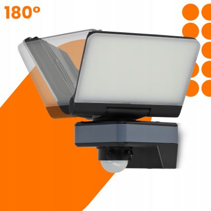 Reflector LED cu senzor de mișcare și de amurg LED/24W/230V 4200K IP54 negru