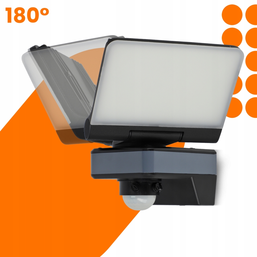 Reflector LED cu senzor de mișcare și de amurg LED/24W/230V 4200K IP54 negru