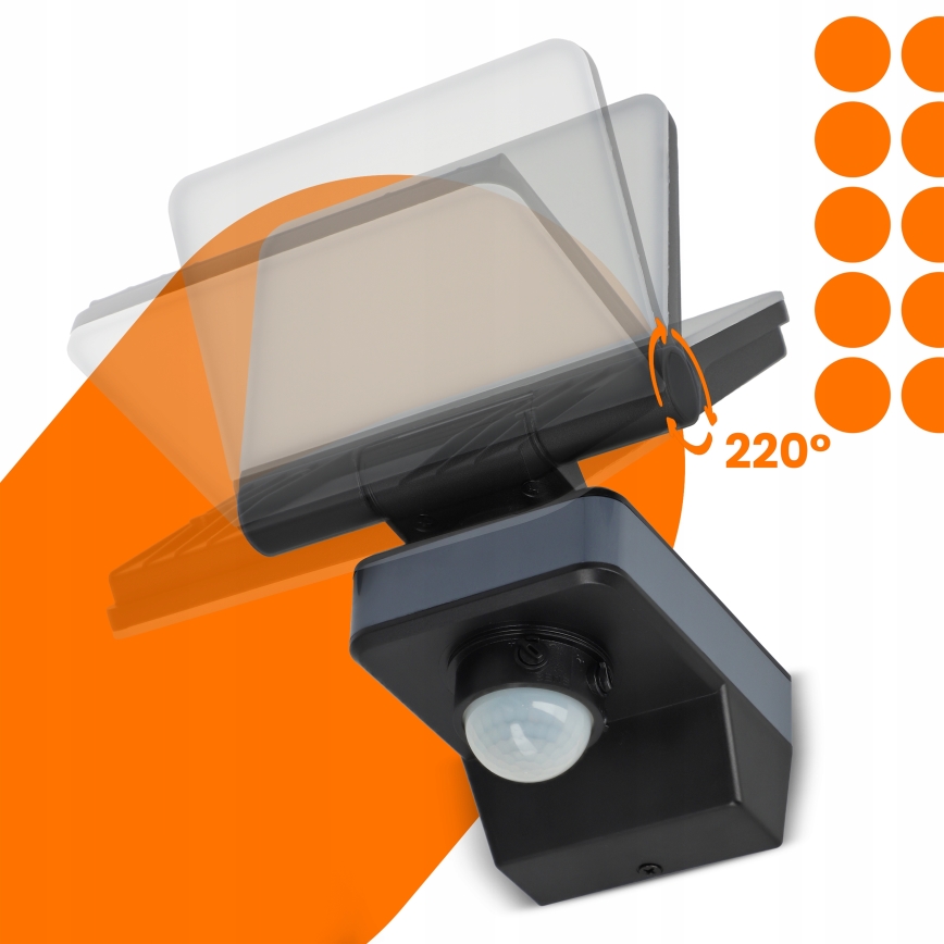 Reflector LED cu senzor de mișcare și de amurg LED/24W/230V 4200K IP54 negru