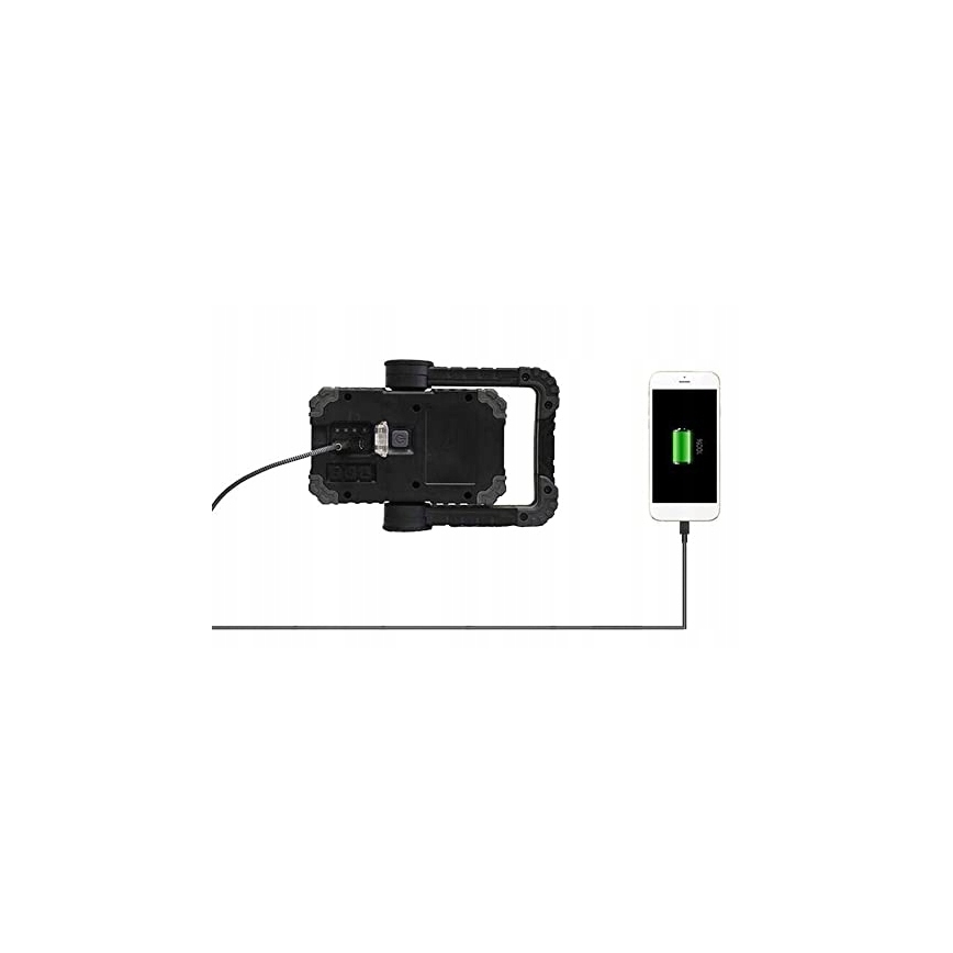 Proiector LED reîncărcabil cu difuzor și funcție powerbank LED/10W/5V 4400 mAh IP44 negru/galben