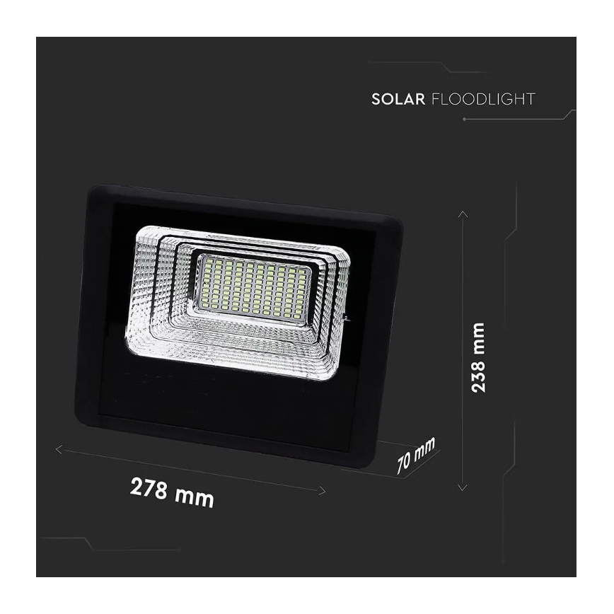Proiector solar LED reglabil LED/20W/6,4V 4000K IP65 10000 mAh + telecomandă
