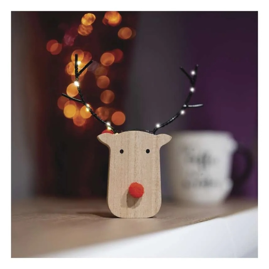 Ren decorativ LED de Crăciun, 8xLED/2xAAA