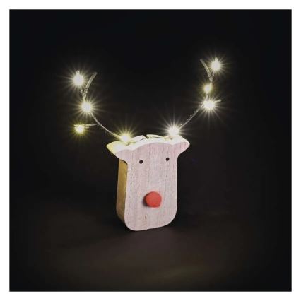 Ren decorativ LED de Crăciun, 8xLED/2xAAA