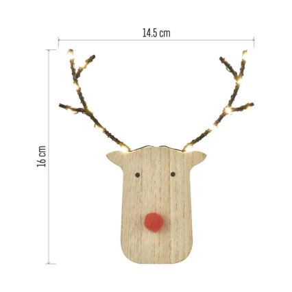 Ren decorativ LED de Crăciun, 8xLED/2xAAA