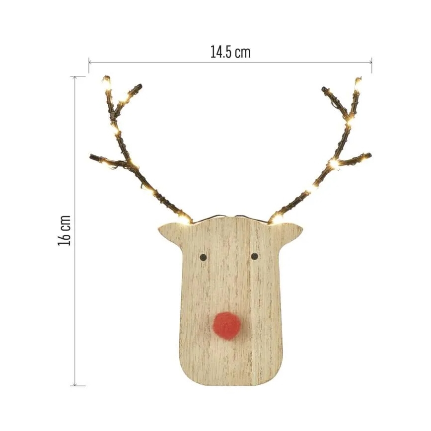 Ren decorativ LED de Crăciun, 8xLED/2xAAA