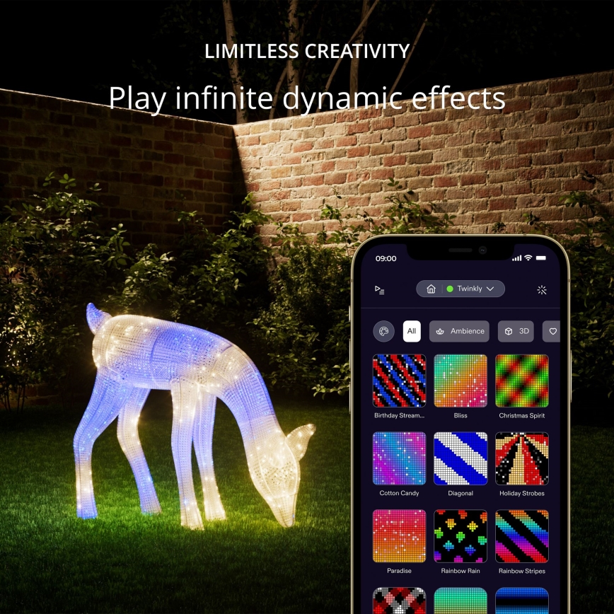 Ren LED RGBW dimabil de Crăciun de exterior Twinkly REINGEERS 160xLED IP44 Wi-Fi