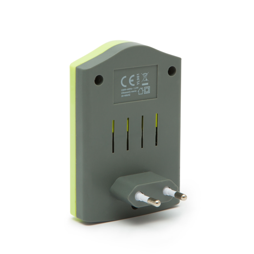 Repelent cu ultrasunete pentru rozătoare, 1,3W/230V, verde